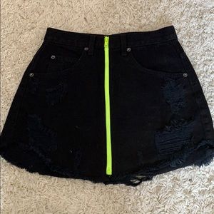 Black and Neon Beatrice Skirt NWOT